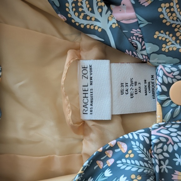 Rachel Zoe Hooded Woodland Raincoat Spring Rain Jacket 3T - Picture 3 of 3